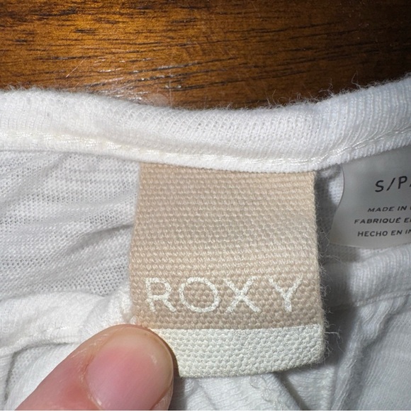 Roxy White Eyelet High Neck Sleeveless Bathing Suit Swim Cover Up Dress S - Picture 6 of 9